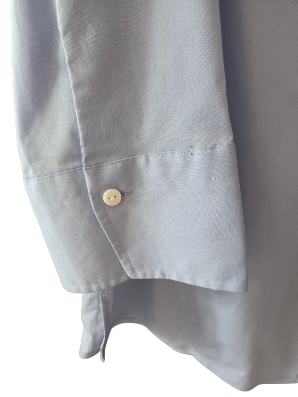 Foxcroft Margie Three-Quarter Sleeve Cotton Button-Up Shirt Light Blue Medium - Picture 3 of 9